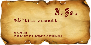 Mátits Zsanett névjegykártya